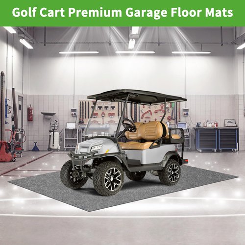 10L0L Golf Cart Parking Garage Mat (8.85' x 5.0' Ft) - Oil Absorbent, Waterproof, Slip-Resistant Garage Floor Mat for Yamaha, Club Car, EZGO, ATV, UTV and Motorcycles