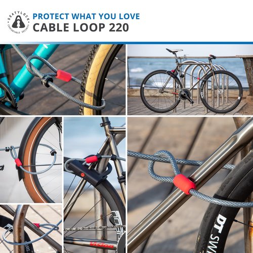 SeatyLock Bike Cable Lock - Anti Theft Triple Braided Steel Cable with Loops for Bike Security - Universal Fit Flexible Large Locking Cables for Bicycle U Chain or Folding Lock - 86.6"