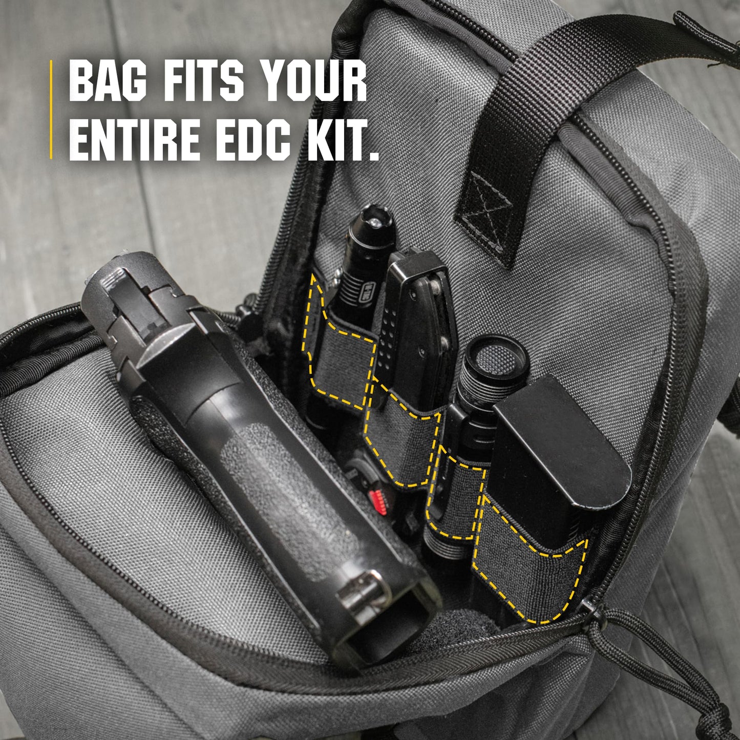 M-Tac CCW Sling Bag for Men & Women - EDC Shoulder Bag Tactical - Crossbody Concealed Carry Bag - Mens Chest Pack (Grey Loop Panel)