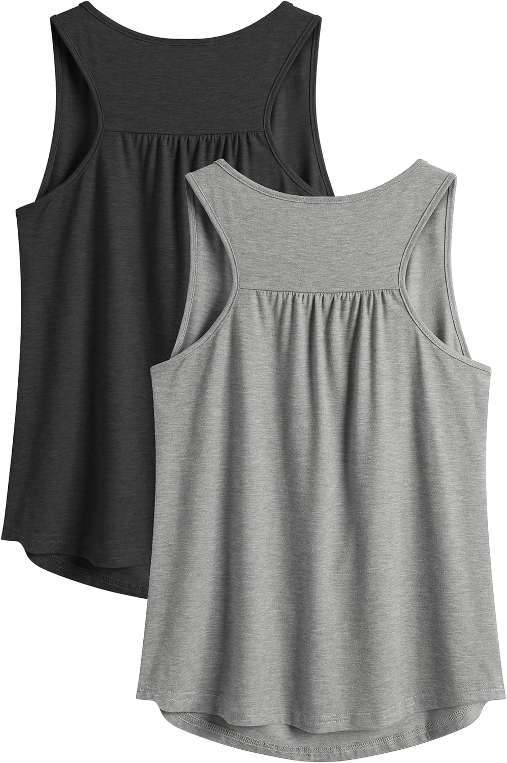 PINSPARK Women's Workout Tank Tops - Lightweight Racerback Athletic Shirts | 2-Pack S-3XL