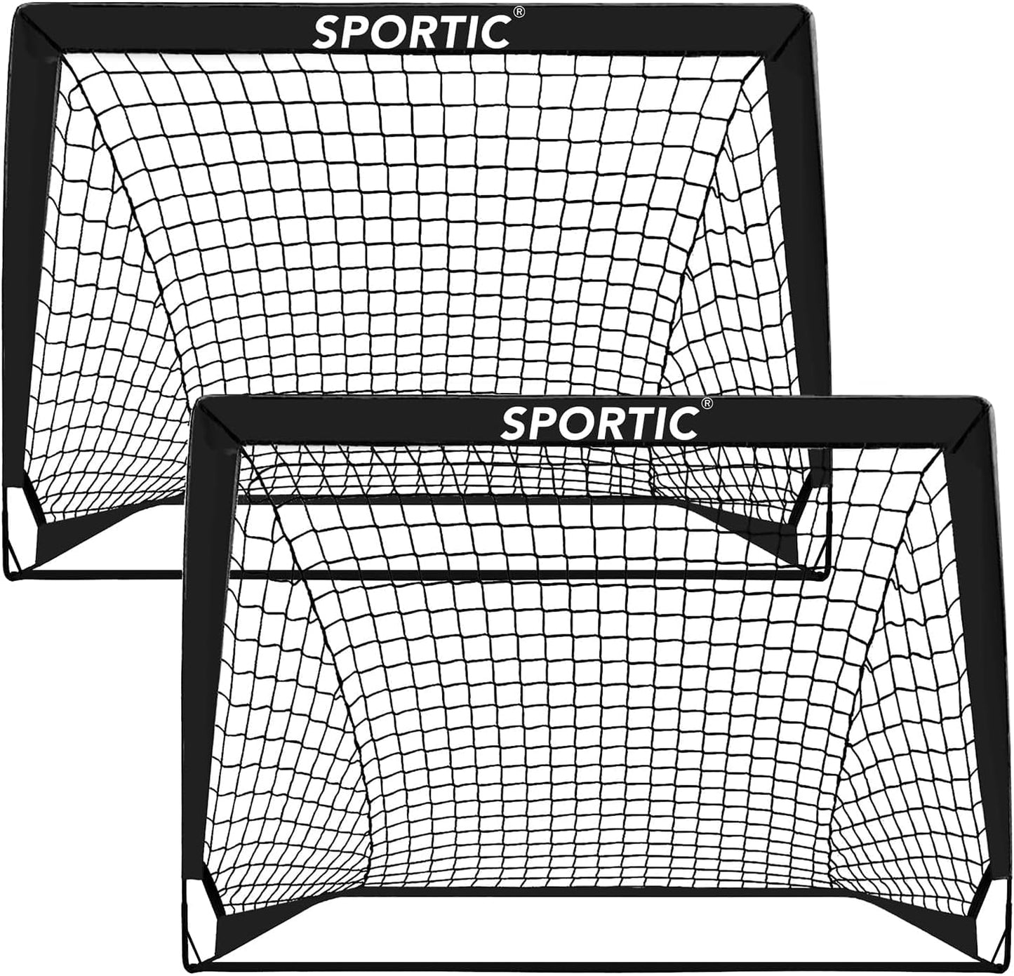 Skiennix 4' x 3' Soccer Goal Net Set - Portable Pop-Up Kids Practice Goals with Carrying Bag & Ground Pegs