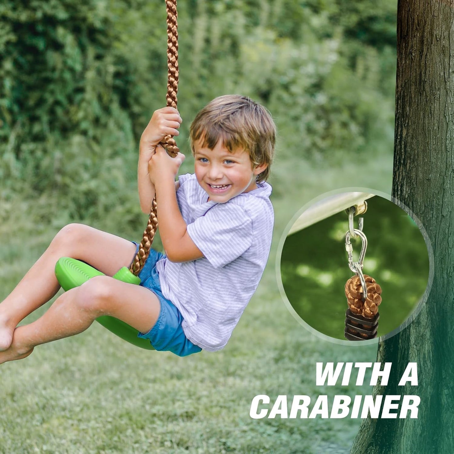 REDCAMP Climbing Rope Swings - Heavy Duty Plastic Disc Swing Seat for Kids & Adults | Green, 2 Pack