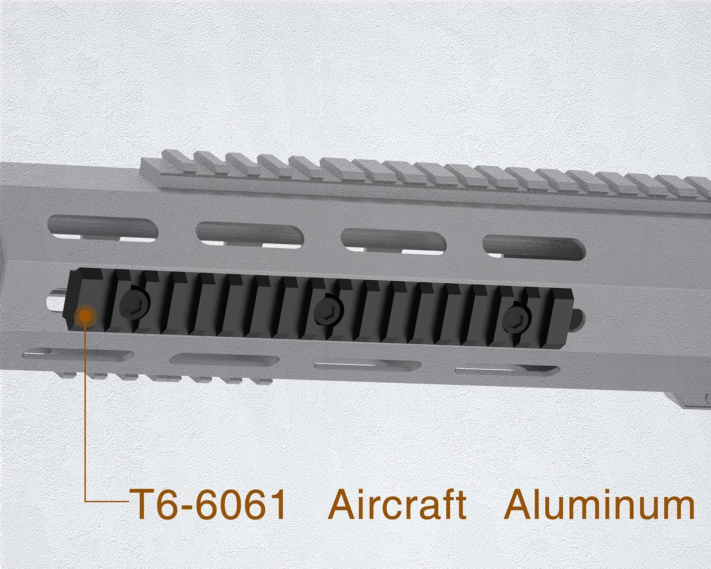Skiennix Aluminum Picatinny Rail Accessories - Sturdy 7/10/14 Inch Mlok Guide Rail with T-Nuts & Screws