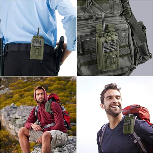 FRTKK Tactical Radio Holder - Universal Molle Radio Pouch for Two-Way Walkie Talkies | Army Green