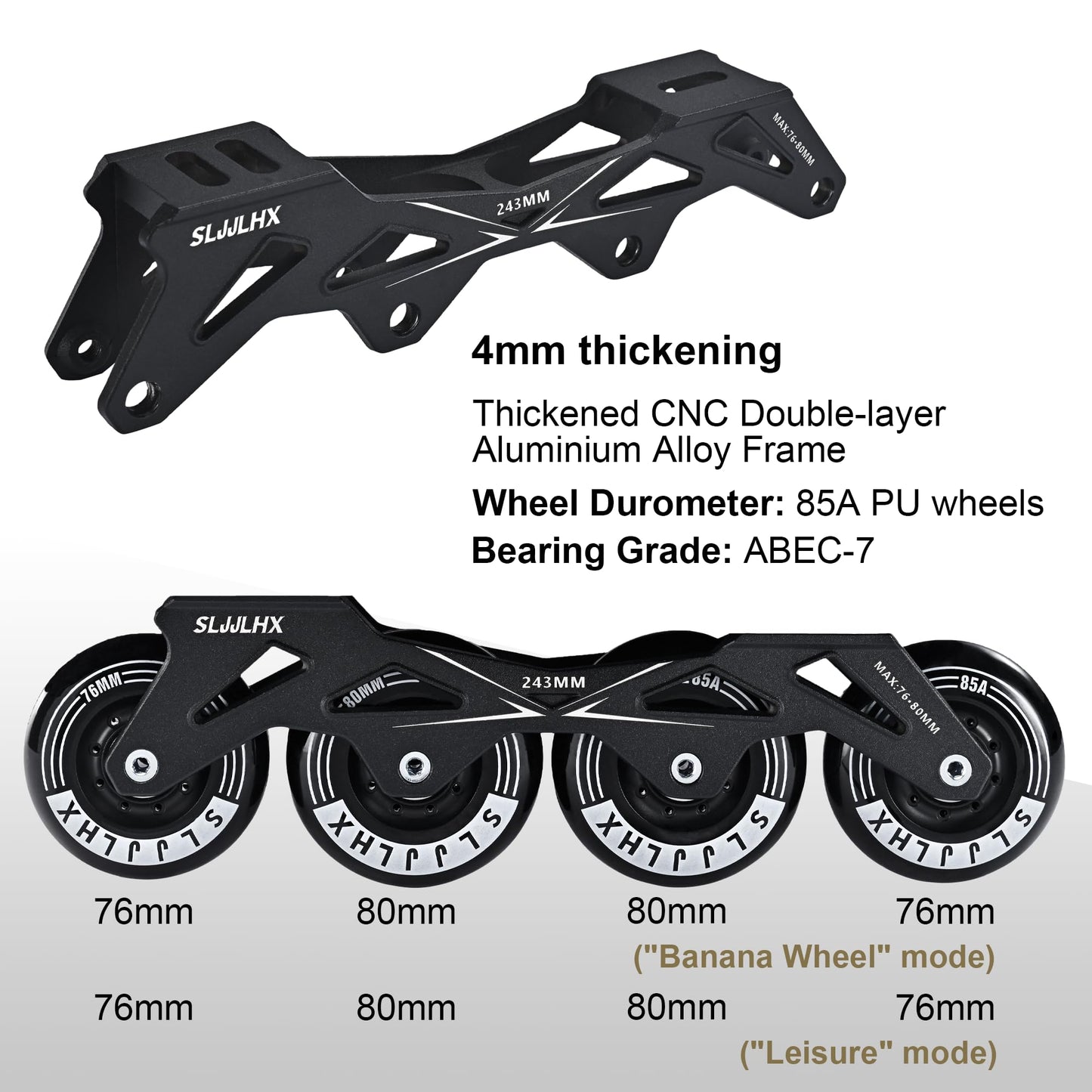 Inline Skates for Men Women,Performance Fitness Roller Skates Blades Adult Male Female, Comfortable Breathable Racing Skates with Washable Lining, Beginner Unisex,Outdoor/Indoor,Black