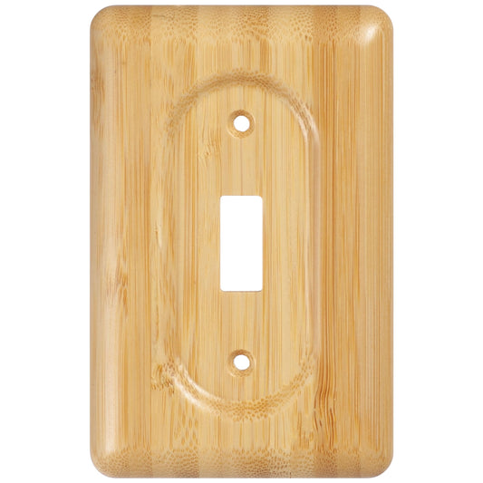 YDJSA Decorative Light Switch Covers Bamboo Wood Switch Plate Covers Single Toggle Stylish Wood Switch Plate Covers
