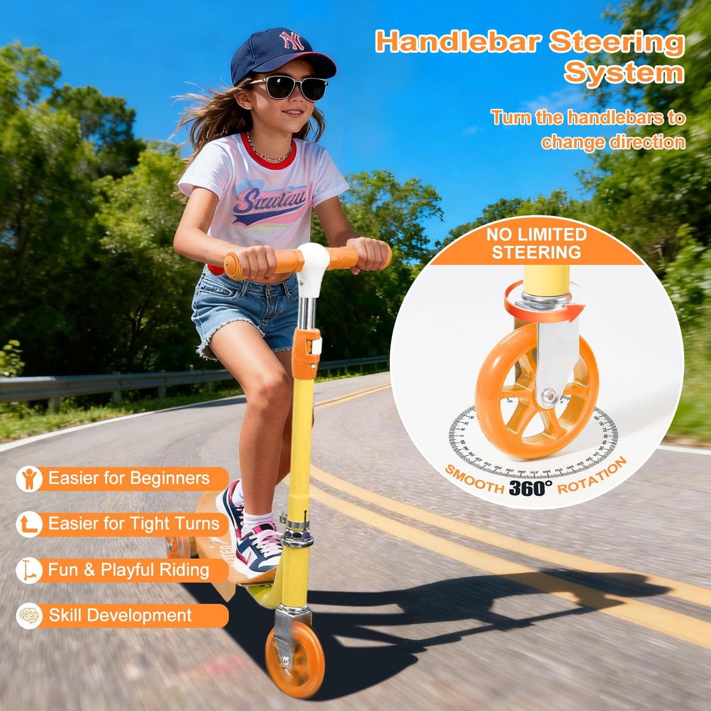 Scooter: LED Lighted 3 Wheel Scooters for Kids 3-5, Toddler Scooter for 3 Year Old, Heavy Duty Metal, 3 Adjustable Height Handlebars, Anti-Slip Deck, for Boys Girls Ages 3-5 5-7, up to 110 Lbs