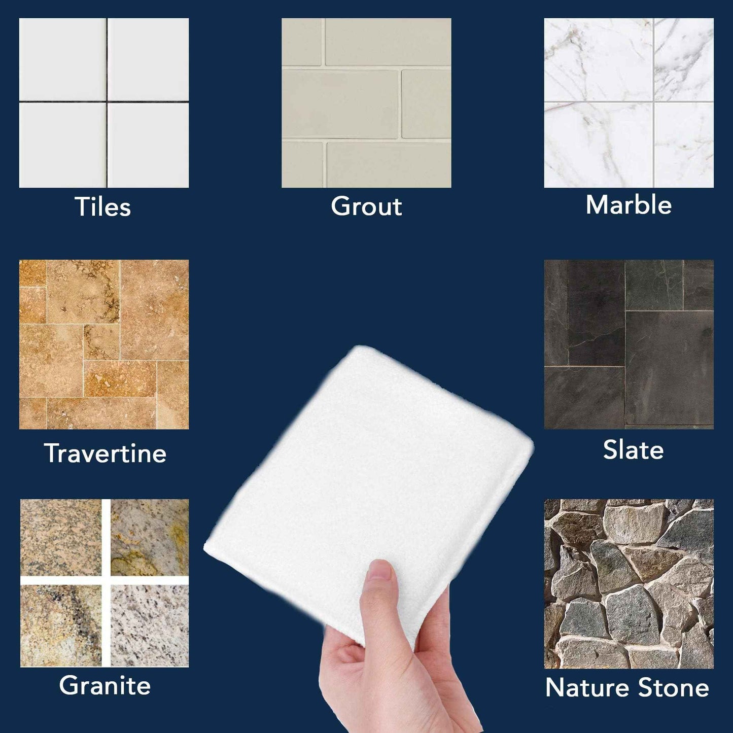 (12-Pack) Professional Microfiber Sealer Applicator Pad – The Perfect Tool to Apply Sealer to All Natural Stone and Tile Like Marble, Granite, Concrete & Slate (White)