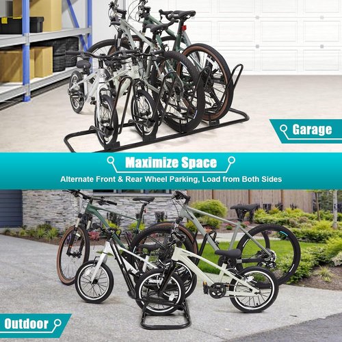 Floor Bike Stand by [Brand Name] - Durable Bike Rack for Disc Brakes & Derailleurs | Fits 12"-29" Tires, Waterproof Design for Indoor/Outdoor Use