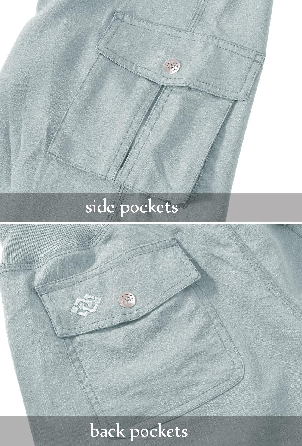 MoFiz Womens Capris with Pockets Loose Fit Casual Capri Pants Dressy Lightweight Ladies Baggy Cargo Pants for Hiking