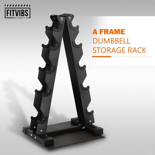 Fitvids 5 Tier A-Frame Dumbbell Rack Stand Only with Anti-Slip Pads, Compact Weight Set Storage Holder for Home Gym Space Saver