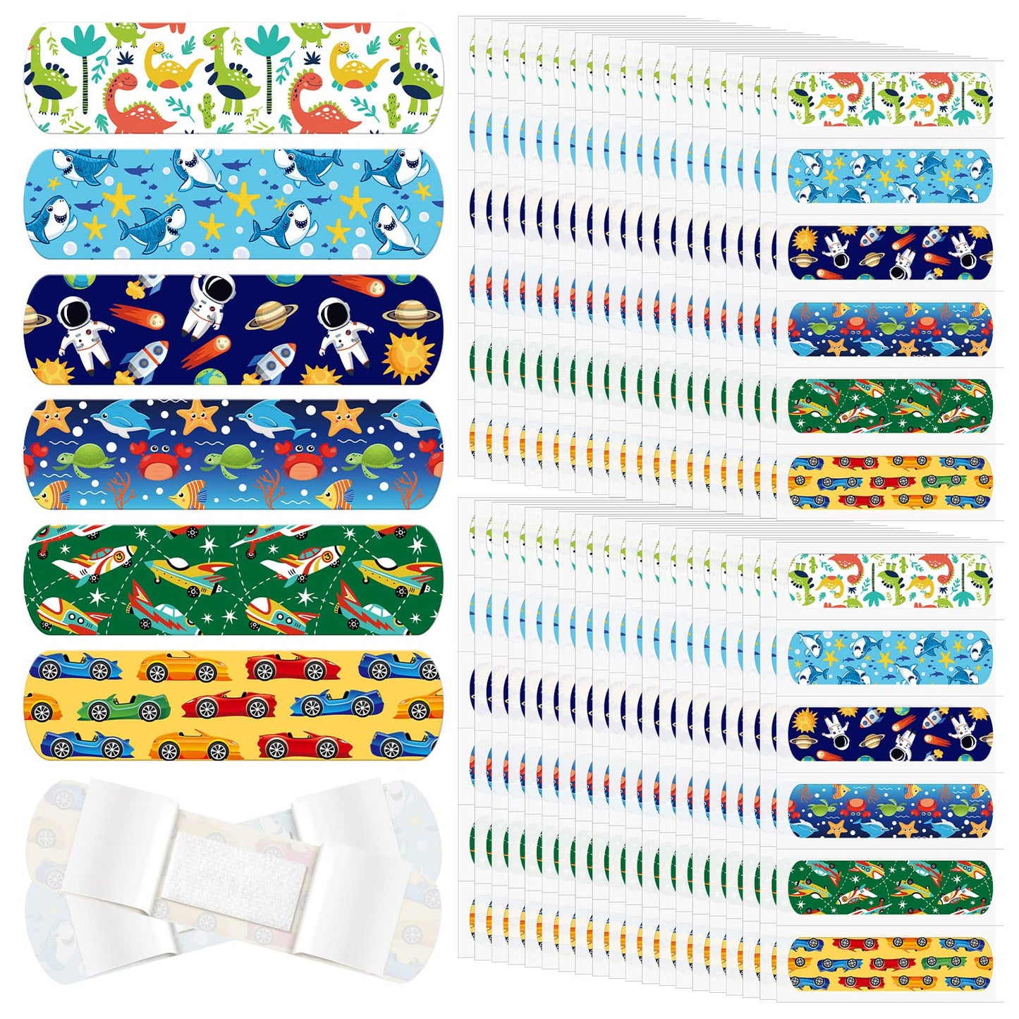 Nuanchu 6 Styles Kids Cartoon Bandages Adhesive Flexible Colorful Cute Cartoon Bandages Waterproof Breathable Protect Scrapes and Cuts for Girls Boys Children Toddlers(240 Pcs)