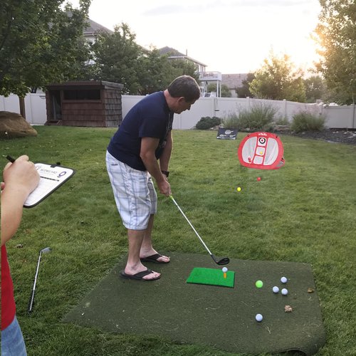 LONGCHAO Pop Up Golf Chipping Net with Hitting Mat, Indoor Golf Chipping Practice Net for Practice, Golfing Target Net for Backyard