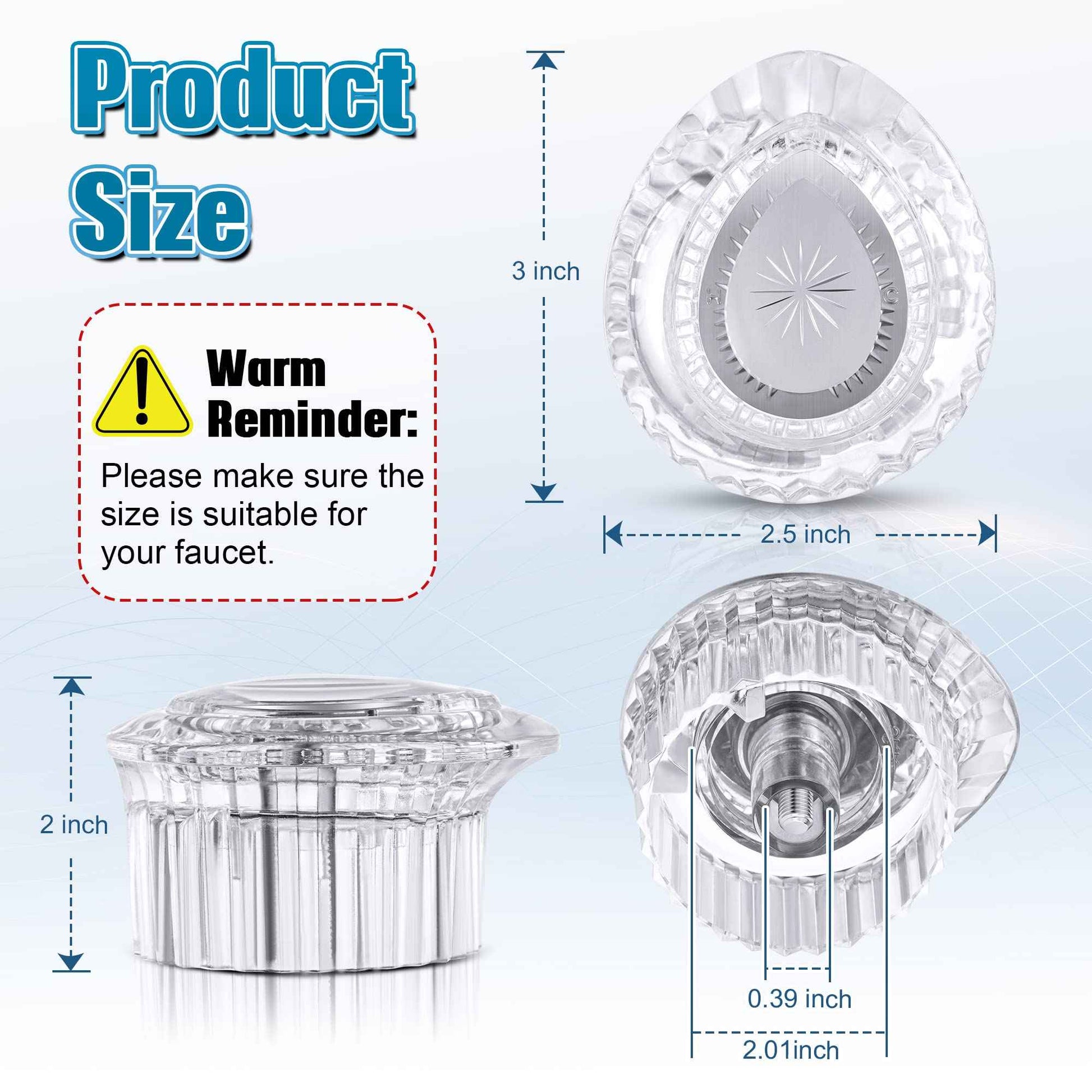 Enhon 4 Piece Replacement Kit for Moen 100710 Handle, Compatible Single Handle Faucet, Chrome Insert