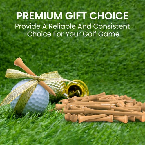 FINGER TEN Bamboo Golf Tees Wood 2 3/4 3 1/4 Inch Wooden Tee Color Bulk 250/500/1000/2000 Count for Men Women Kids (Natural, 250 Count(2 3/4 Inch))
