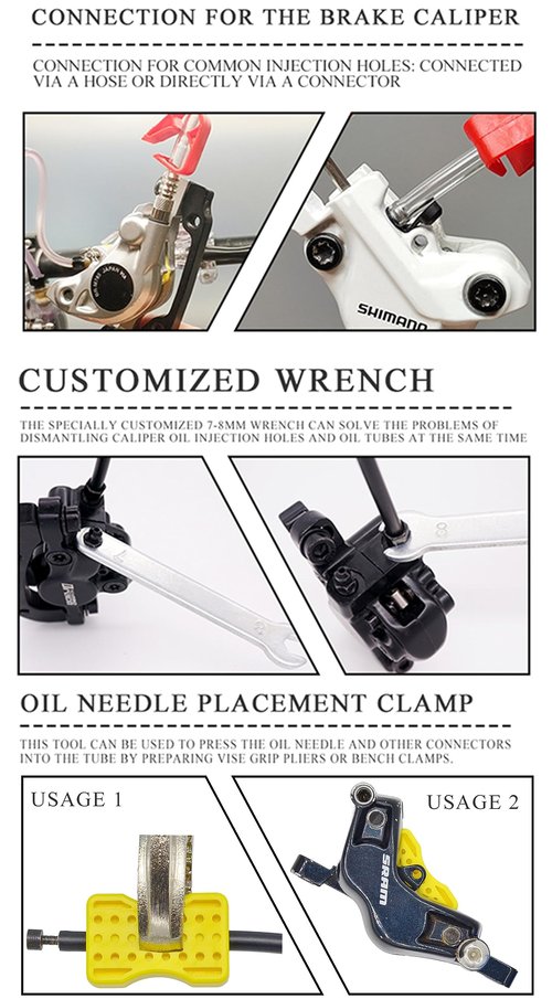 CYCEARTH Bicycle Hydraulic Disc Brake Oil Bleed Kit for All Brakes Shimano,SRAM,AVID,TEKTRO,MAGURA,Hayes,Bike Brake Repair Tool (Upgraded)