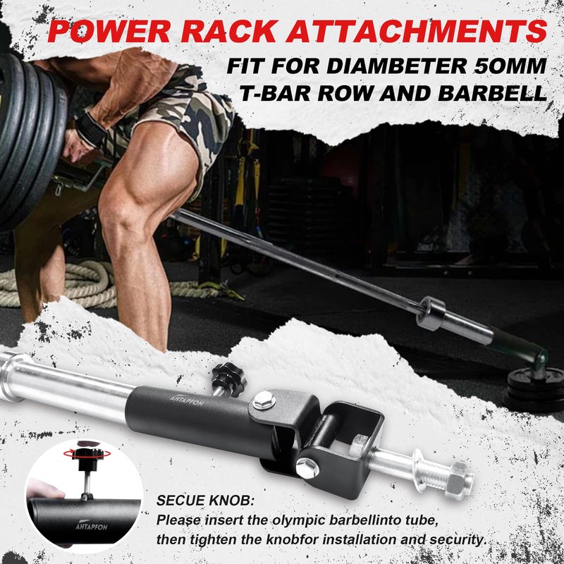 AHTAPFON T-Bar Row Landmine Attachment for Rack Mounted,Heavy Duty Row Platform for 2″ Barbell,Landmine Base-360°Rotation for 2x2"＆2x3"＆3x3" Rack
