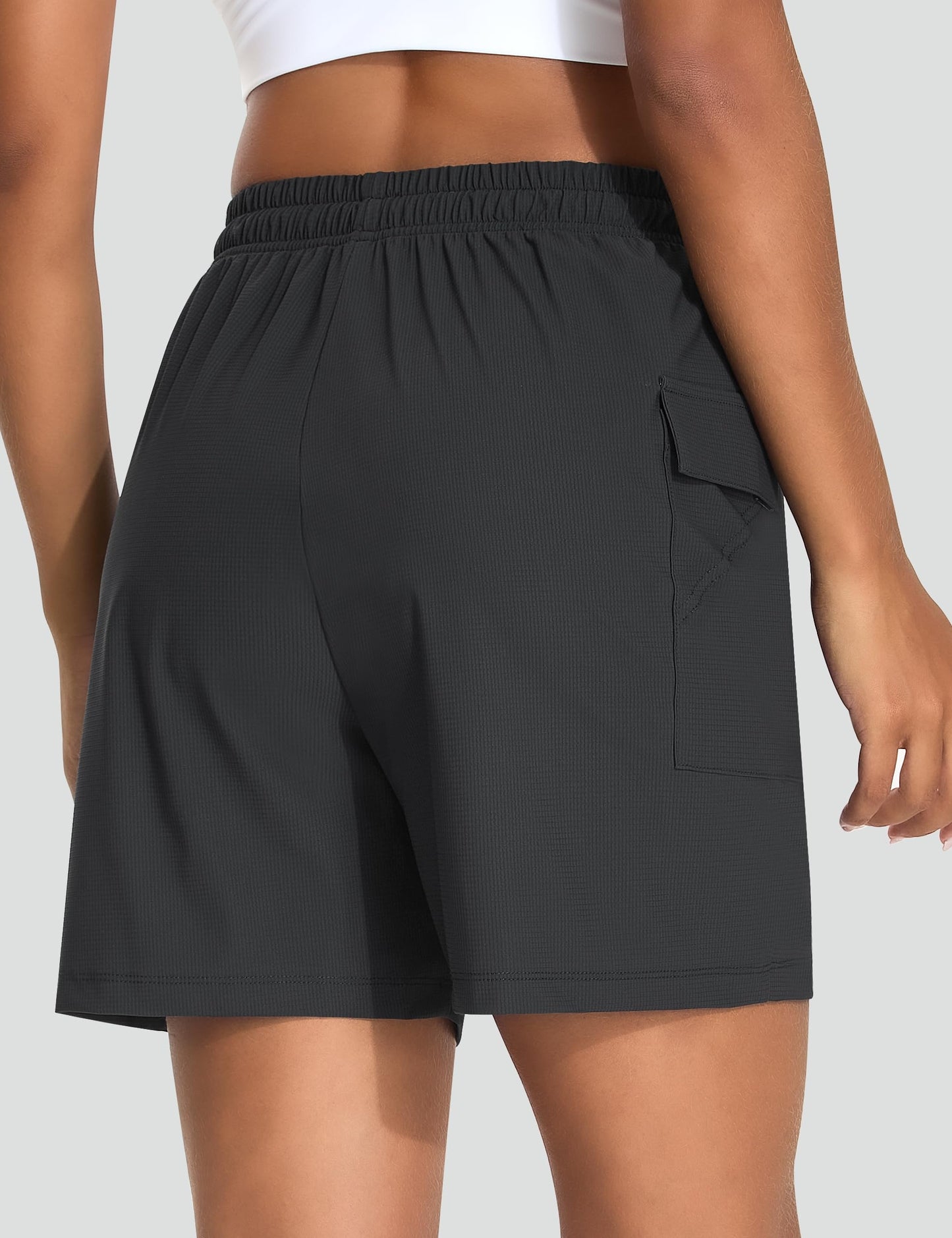 EZRUN Women's 5" Hiking Shorts Lightweight Quick Dry Athletic Shorts with Pockets Casual Travel Summer Cool 2026(Dark Gray M)