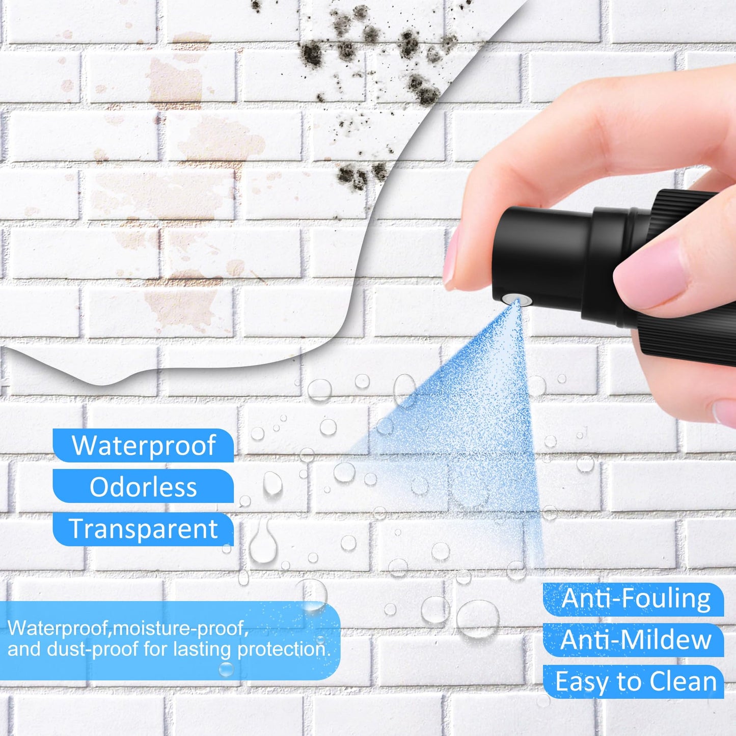 Grout Sealer - Tile Sealer Spray for Shower, Kitchen, Floor, Clear Grout Sealant Indoor & Outdoor for Marble, Granite, Mosaic, Non-Toxic & Low-VOCs, Waterproof & Long-Lasting Protection