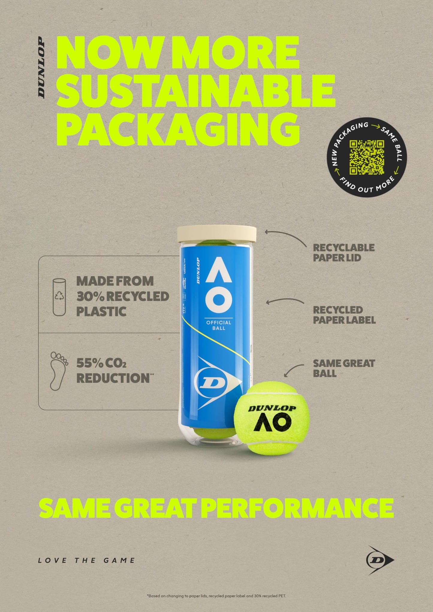 Dunlop Tennis Ball Australian Open - for Clay Court, Hard Court and Turf (3 Balls)