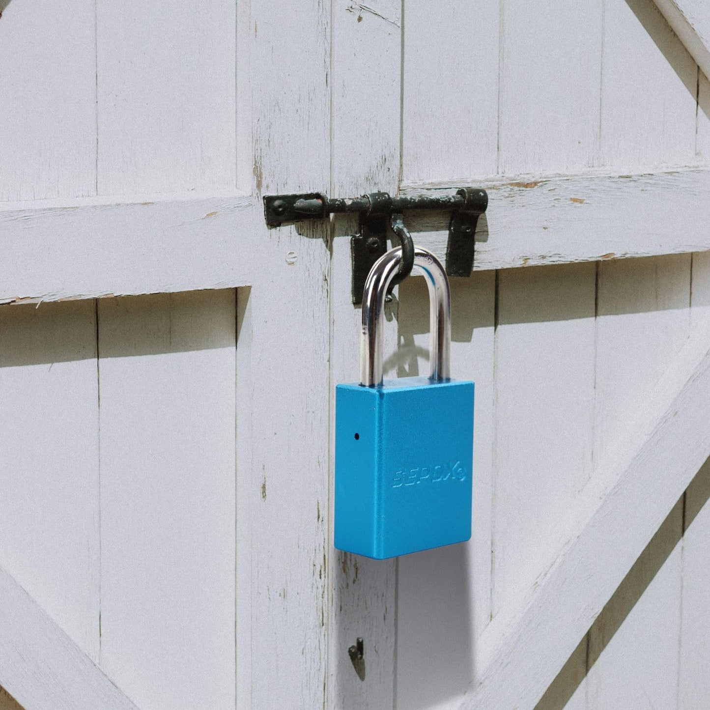 SEPOX® Ultra-Durable & Anti-Rust Outdoor Blue Aluminum Padlock - 38mm 1-1/2" with Long Shackle & 3 Big Different Keys Ideal for Gate, Storage, Locker, Fence and Lock-Out, High Security