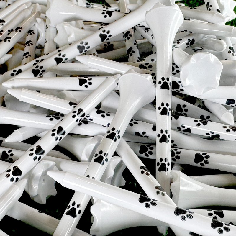 ProActive Sports Paw Print 3 ¼” 100 Pack of Durable 6 Prong Plastic Golf Tees for Dog or Cat Lover - Made in The USA