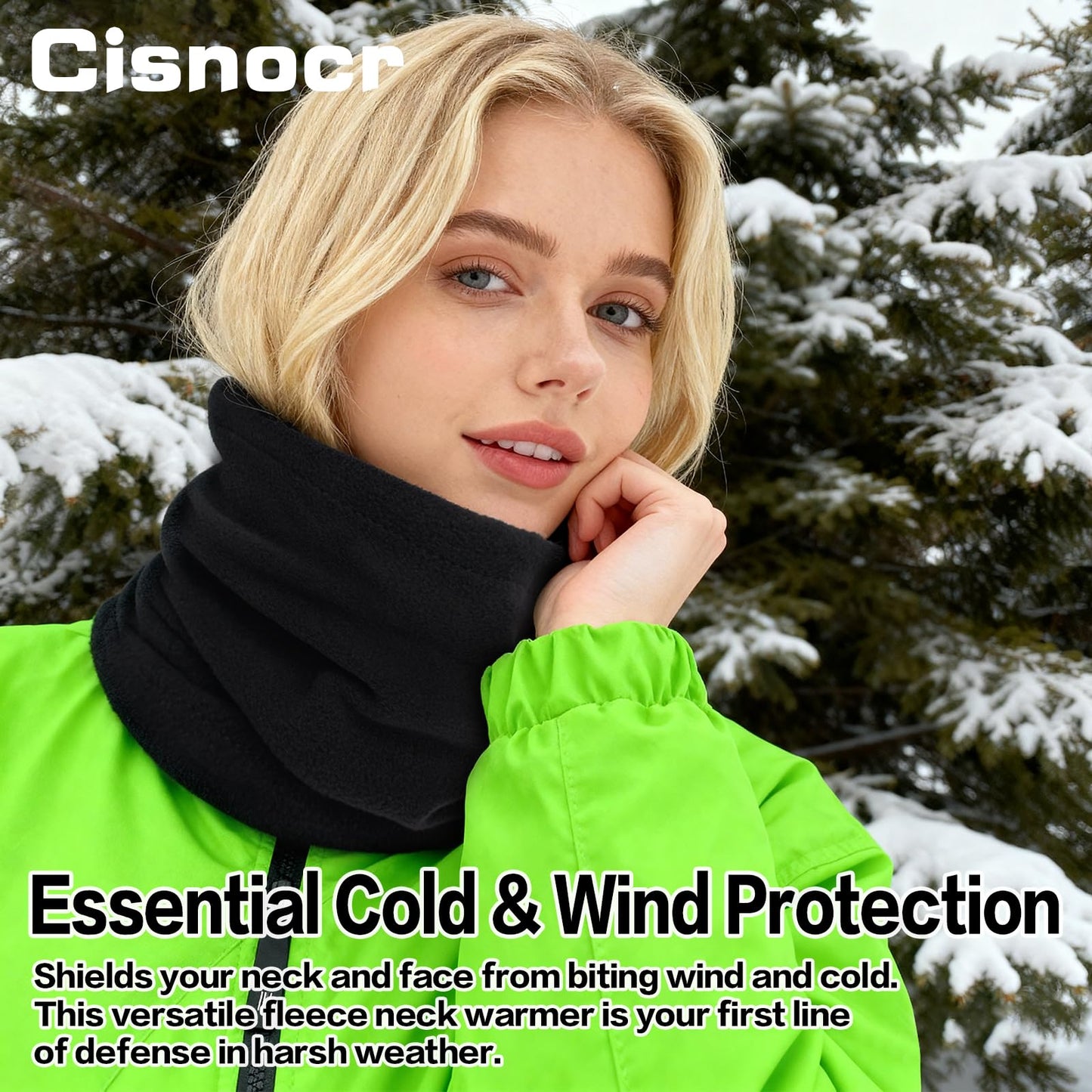 Cisnocr 4 Pieces Winter Neck Warmers Fleece Gaiter Windproof Face Face Mask Scarf Covering for Men Women (Camo)