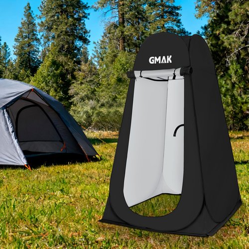GMAK Pop Up Privacy Shower Tent, Portable Pop Up Beach Dressing Changing Room UV/Rain Outdoor Privacy Shelter Camping Tent, Shower Room Toilet Shelters for Outdoor Hiking Beach Picnic Fishing, Black