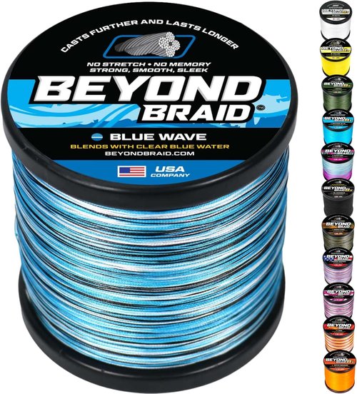 Beyond Braid Braided Fishing Line - Super Strong & Abrasion Resistant - Available in 6 Colors & 4/8 Strands
