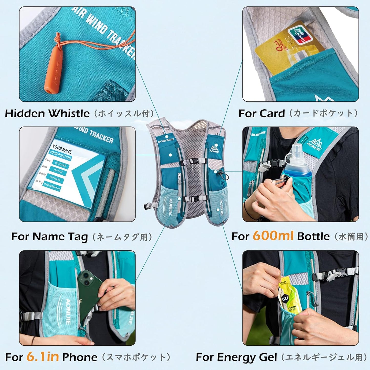 TRIWONDER Hydration Vest - Lightweight 5.5L Trail Bag for Marathon, Hiking, and Running - Unisex
