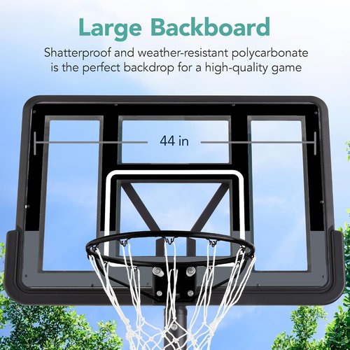 Best Choice Products 10ft Basketball Hoop - Height Adjustable Outdoor Goal with Shock Absorbent Rim & Wheels