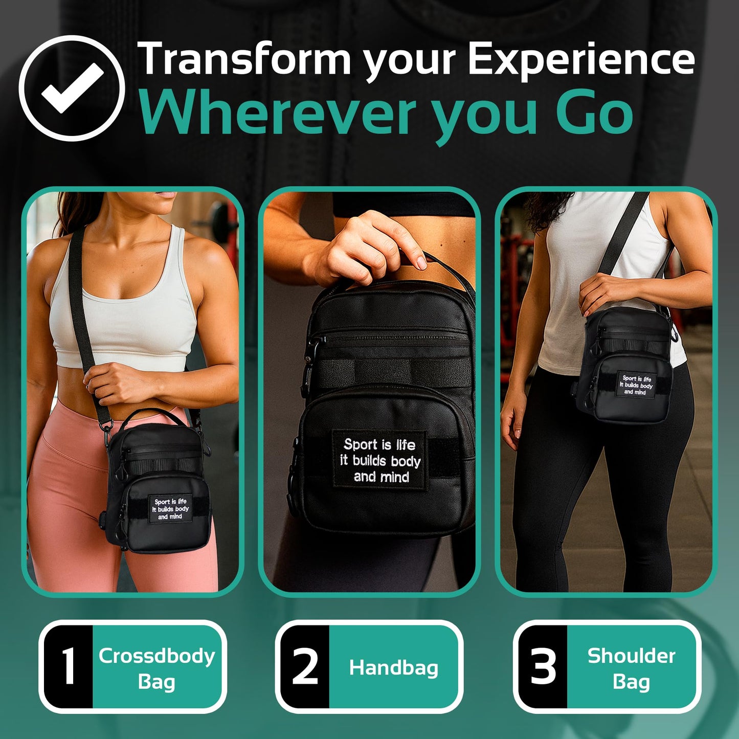 YOLISNOR Magnetic Gym Bag - Magnetic Water Bottle Holder for Men and Women with Water cup mobile phone holder for Carrying Bottle, Keys, Phone Accessory Organizer Compartments for Sports