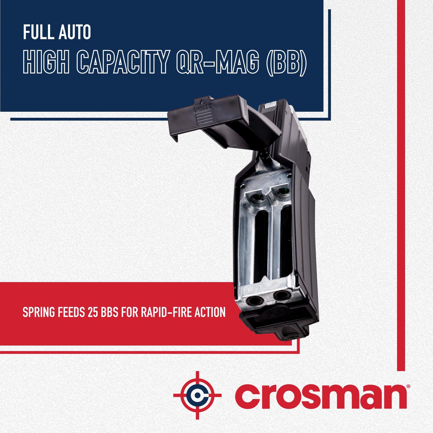 Crosman CFAHCM Quick Loading BB Magazine For SBR Full Auto BB Air Rifles, Black