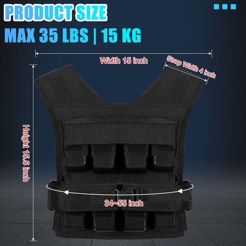 Halfchet 35lbs Adjustable Weighted Vest for Men - Iron Weighted Vest for Strength Training, Running, Exercise, Muscle Building & Weight Loss