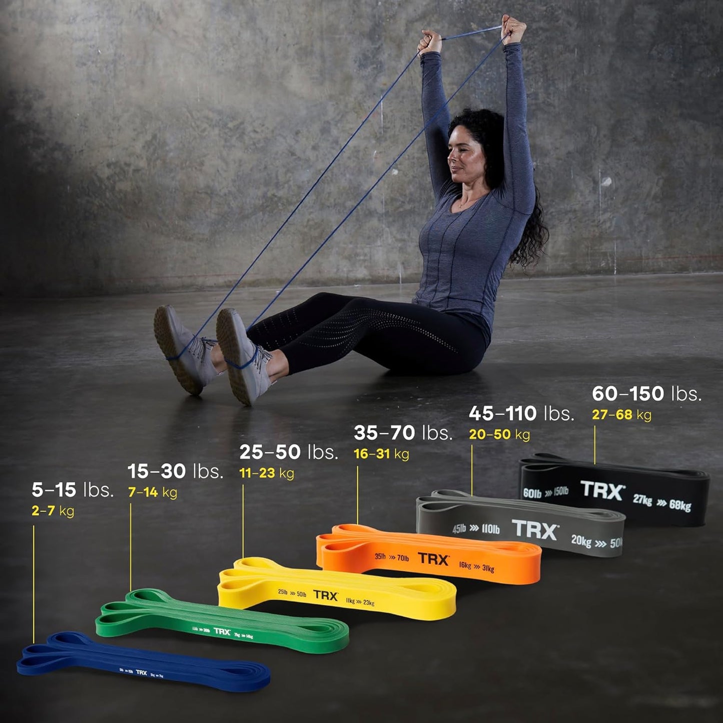 TRX Training Strength Band Set - Full-Body Resistance Bands for Home & Gym Workouts