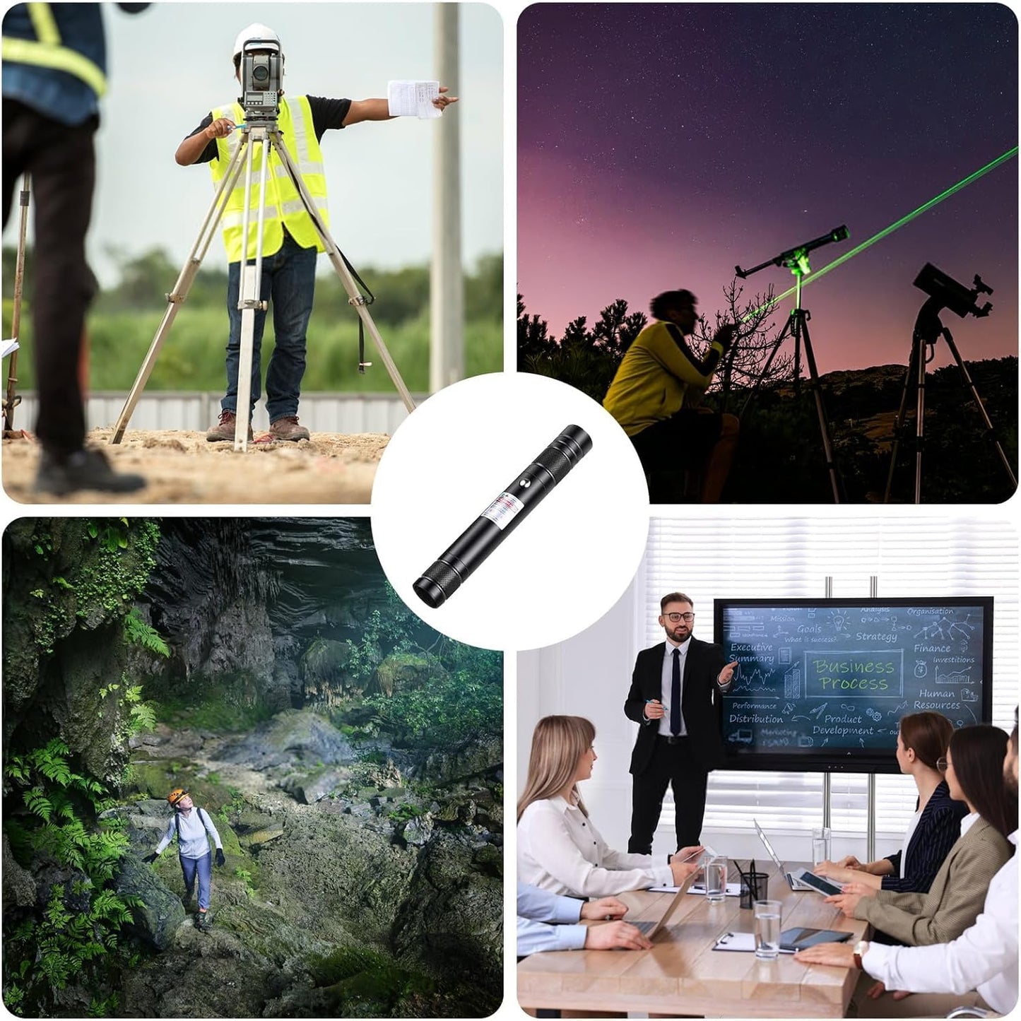 Advanced Long-Range Laser Pointer High Power - Rechargeable Green Laser Pointer with Removable Star Cap - Versatile Laser Pen for Astronomy Construction Presentations and Outdoor Adventures