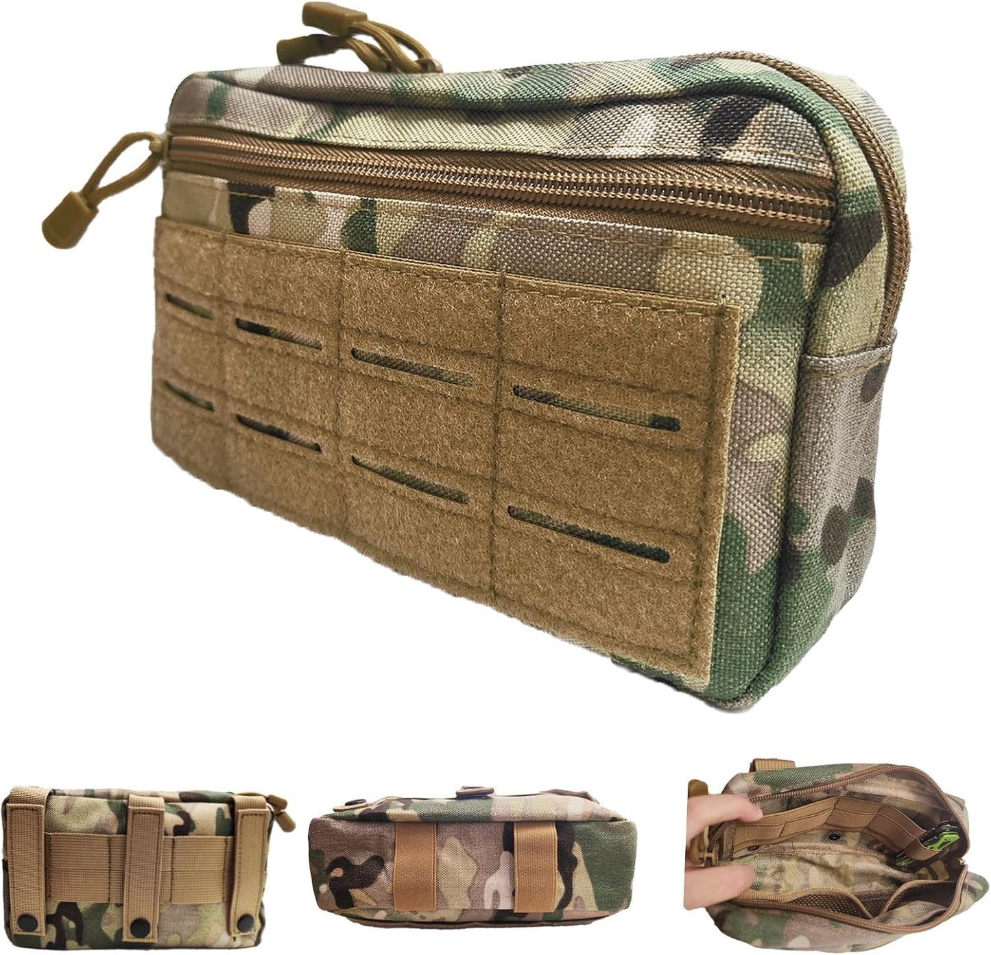 Skiennix Tactical Molle Admin Pouch - Multi-Purpose Laser-Cut EDC Tool Bag for Outdoor & Travel