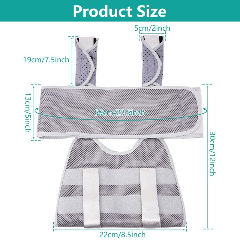 lefeke Arm Sling Shoulder Immobilizer for Women and Men - Breathable & Adjustable, Fit Left/Right Arm - Rotator Cuff Support Brace - Comfort Sling for Shoulder, Elbow, Wrist Recovery (Gray)