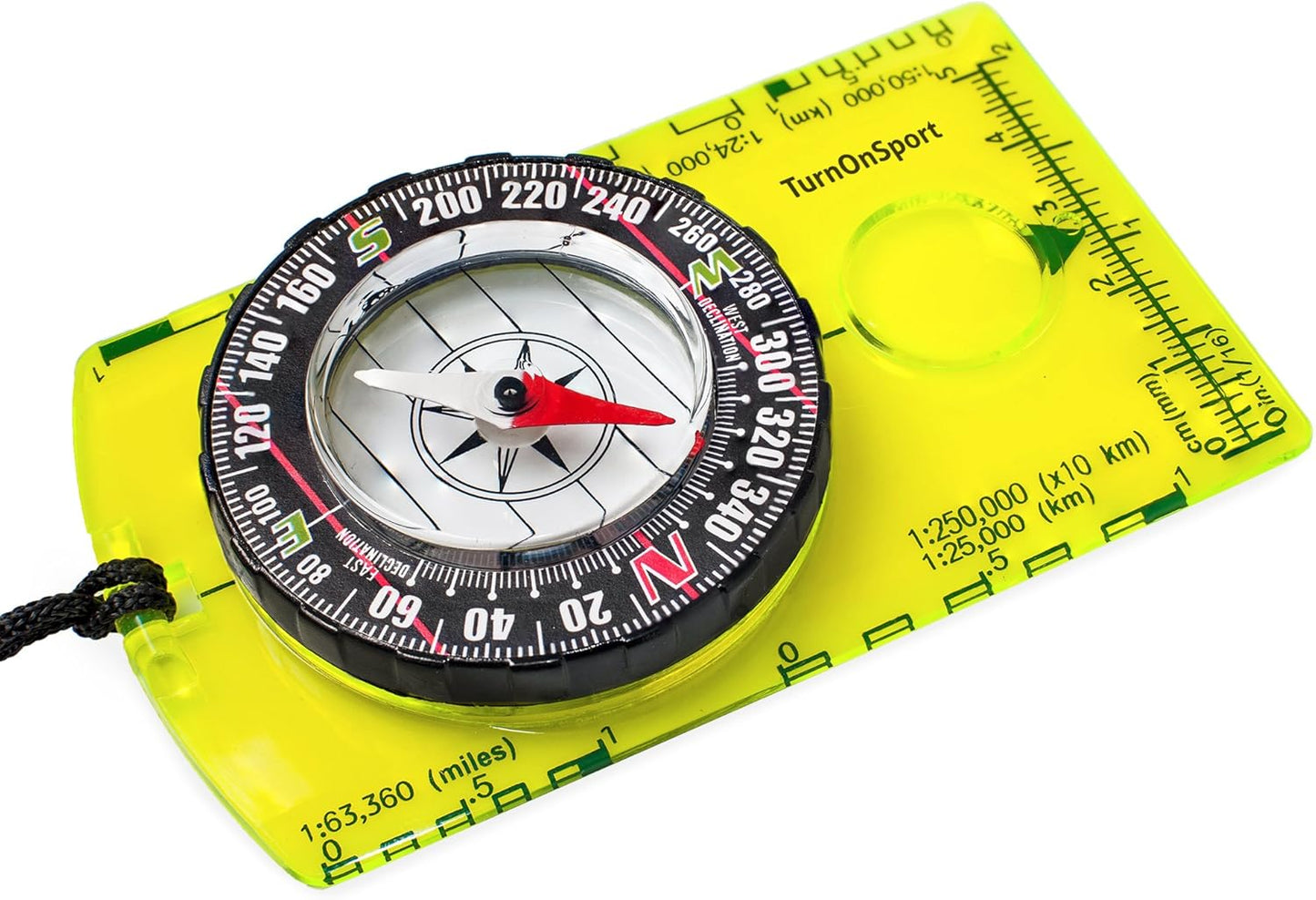 TurnOnSport Orienteering Compass - Advanced Hiking & Camping Scout Compass - Ideal Survival Gift for Kids