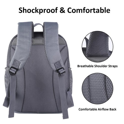 COVAX Large Mesh Backpack, Semi-transparent College Backpack, See Through Mesh Bookbag with Bungee and Comfort Padded Straps for Travel, Swimming, Beach, Outdoor Sports (Grey)