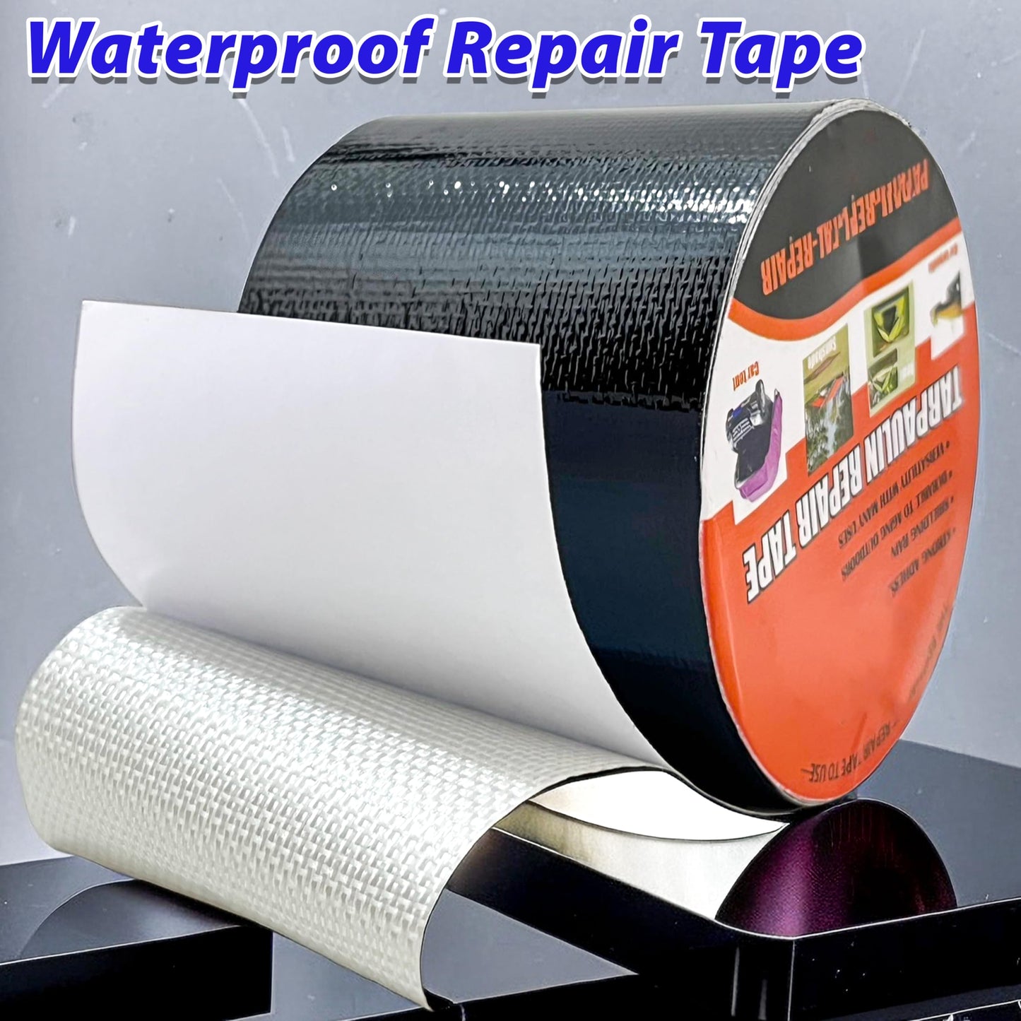 MCOTOP WaterproofRepair Tape for Fabric, 3.1IN x24.6FT, Heavy Duty Outdoor Repair Tape, for RV Roof, Tarp, Tent, Sail and Boat Cover Outdoor Repair Patch, Multipurpose Awning Repair Tape (Black)