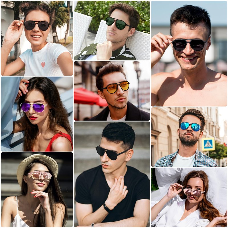STORYCOAST Polarized Aviator Sunglasses for Men Women Classic Retro Aviators Sports Driving Running Sun Glasses 3Pack-Black+Tortoise Brown+Black Orange Yellow