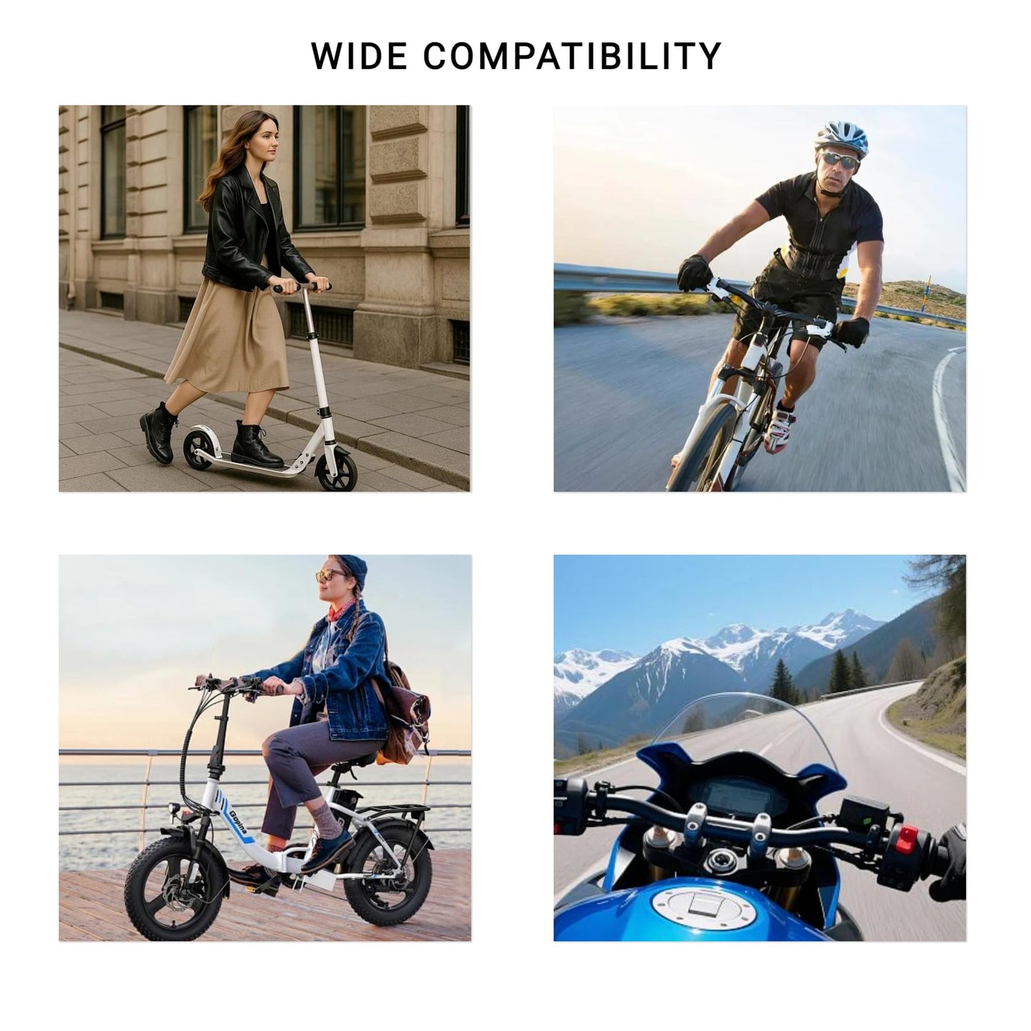 2pcs Bike Mirror Handlebar Mount, Scratch Resistant Glass Lens, 360 Degree Ajustable Safe Rearview Mirror for Mountain City Road Bikes Electric Bikes Scooter