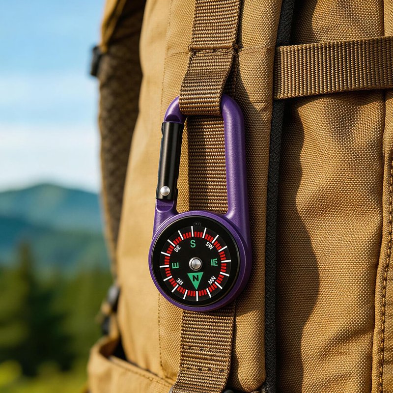 STOBOK 24pcs Keychain Compass Metal Carabiner Compass Small Pocket Clip On Compass Portable Mini Compass Keychain for Outdoor Hiking Camping Emergency Backpacking