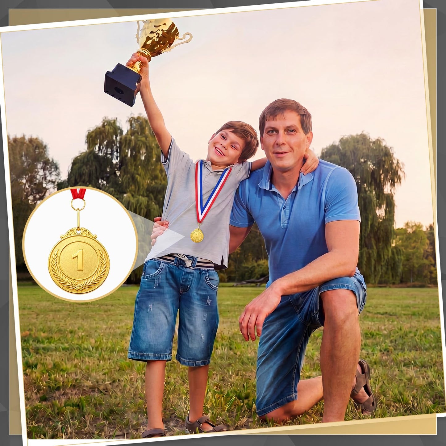 Kigeli 90 Pcs Gold Silver Bronze Award Medals, Winner Award Medals with Neck Ribbon, 1st 2nd 3rd Prizes for Kids, Adults, Competitions, Sports, Spelling Bees, 2 Inches