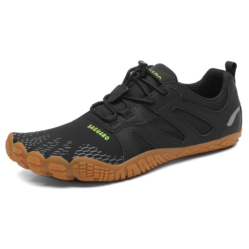 SAGUARO Barefoot Shoes for Men – Wide Toe Box Zero Drop Minimalist Shoes Trail Runner Sneakers Black Size 10.5