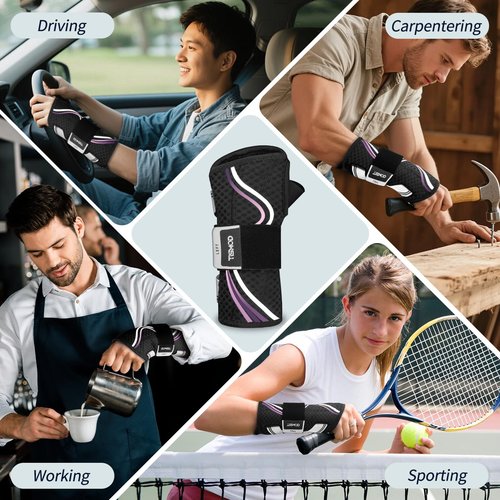 TISMOD Wrist Brace for Carpal Tunnel,Night Wrist Support Pain Relief Wrist Splint for Arthritis Tendonitis Sprains Hand Brace for Work Fit for Women and Men(Left,XS-M)