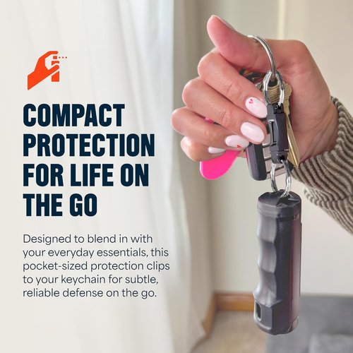Mace Pepper Spray - Maximum Strength OC Formula with UV Dye | Ergonomic Keychain Design, 12 Feet Range, 0.42 oz
