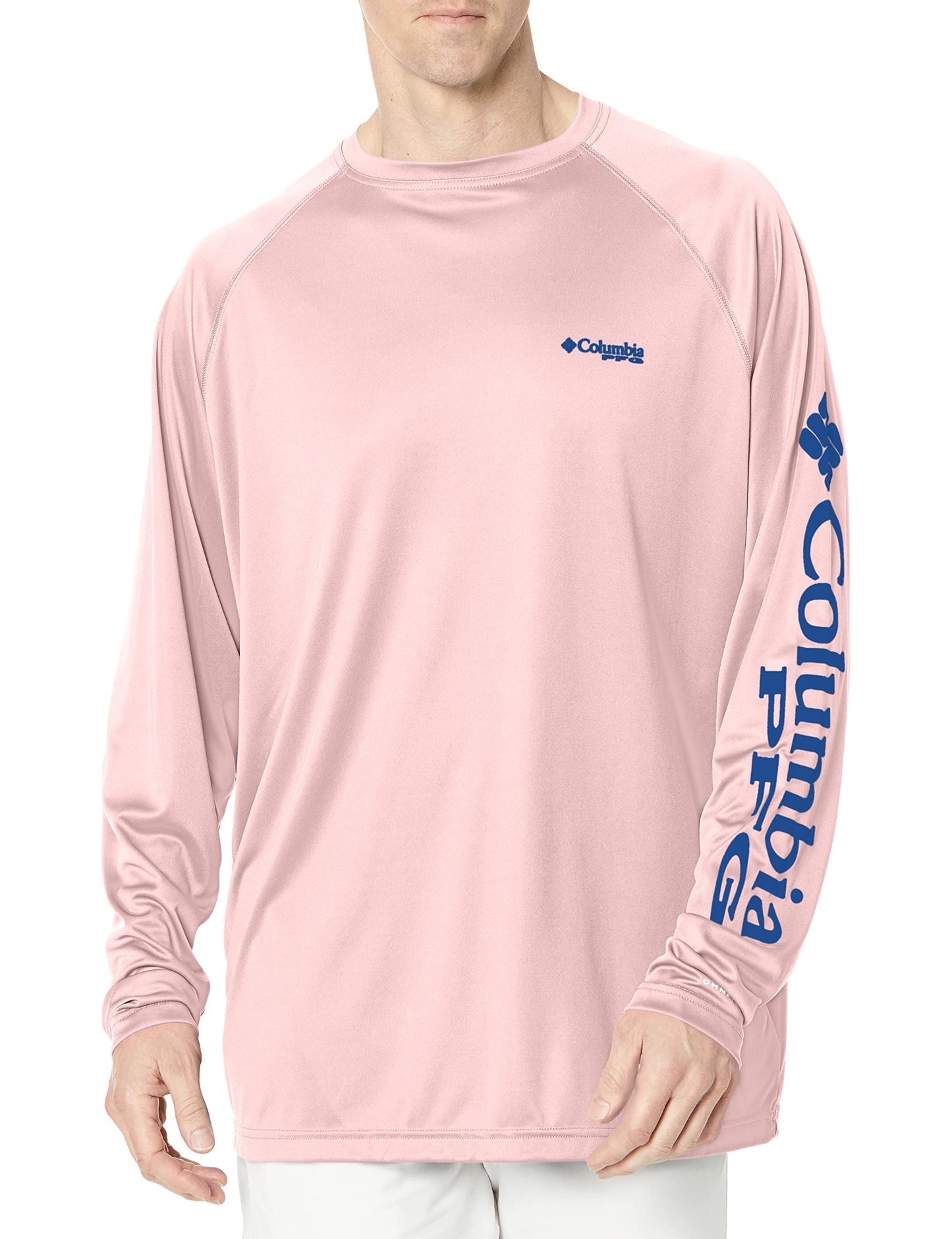 Columbia Men's Terminal Tackle Long Sleeve Shirt, Cherry Blossom/Vivid Blue, XX-Large
