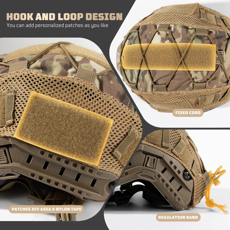 OneTigris Helmet Cover, Tactical Fast Cloth Cover for Fast PJ Helmet in Size M/L, Bump in Size XL or L/XL - Only Cloth